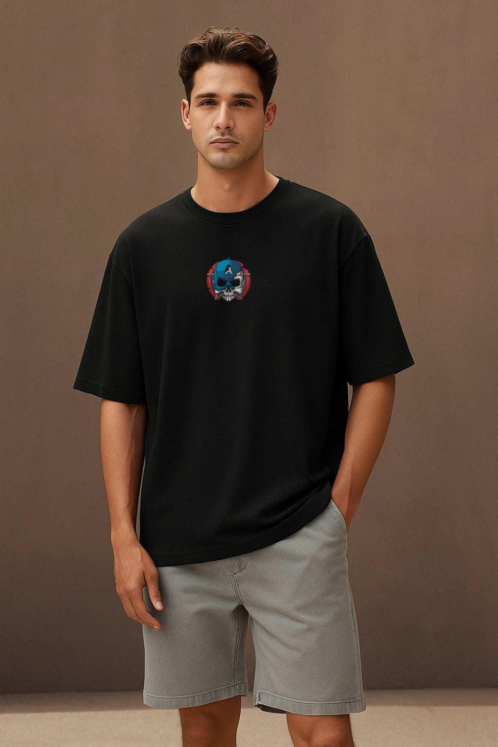 Captain Bold Oversized Classic T-Shirt 🛡️ Black