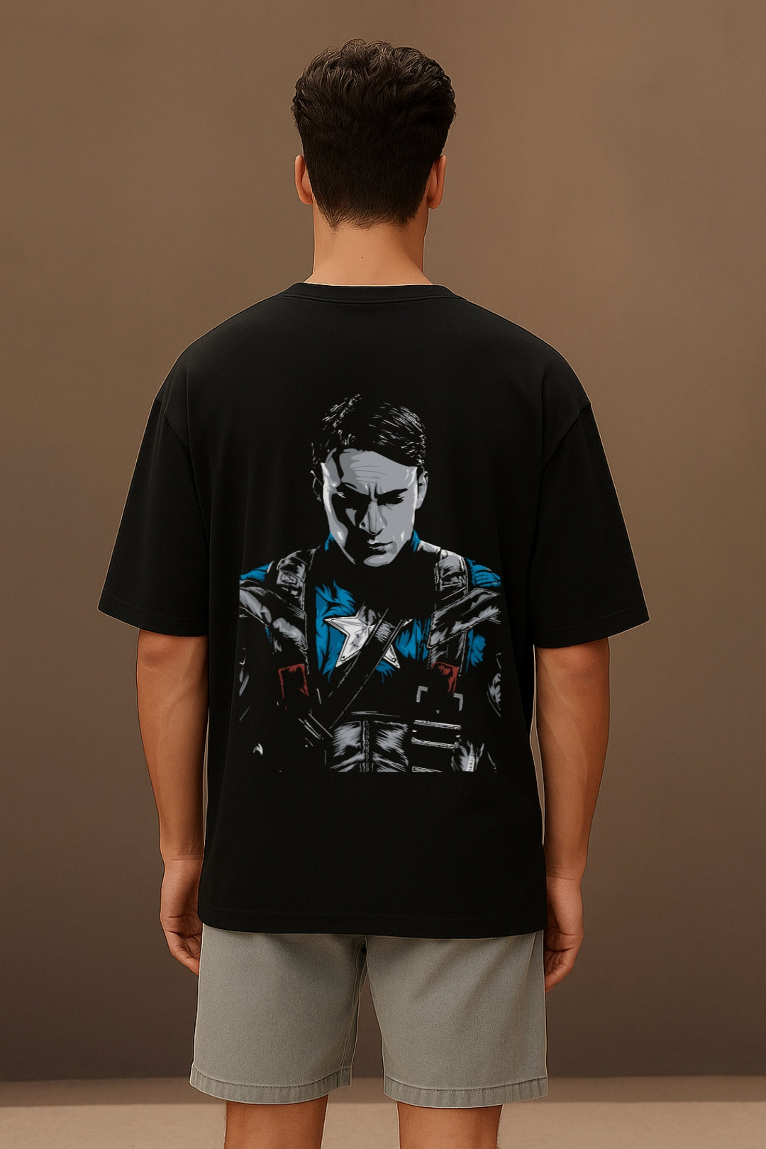 Captain Bold Oversized Classic T-Shirt 🛡️ Black