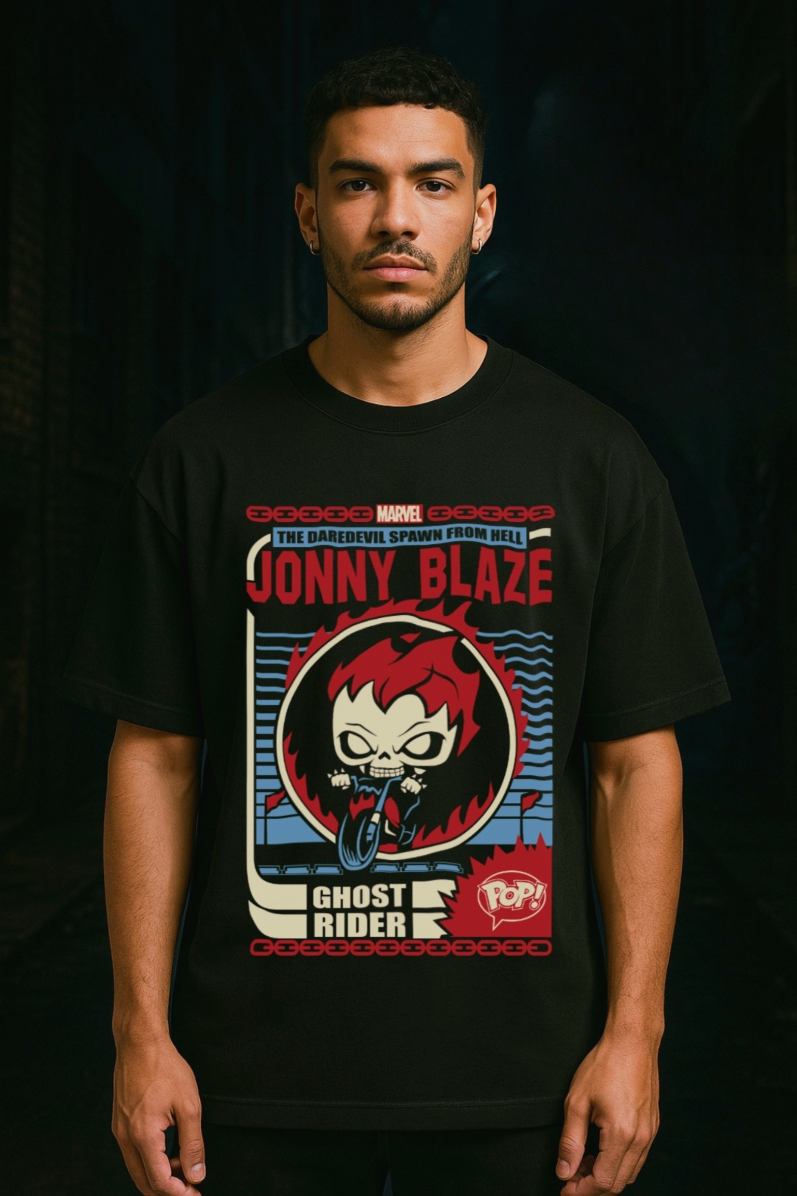 Hellfire Pop Ghost Rider| Oversized Classic T-Shirt 🔥💀 black