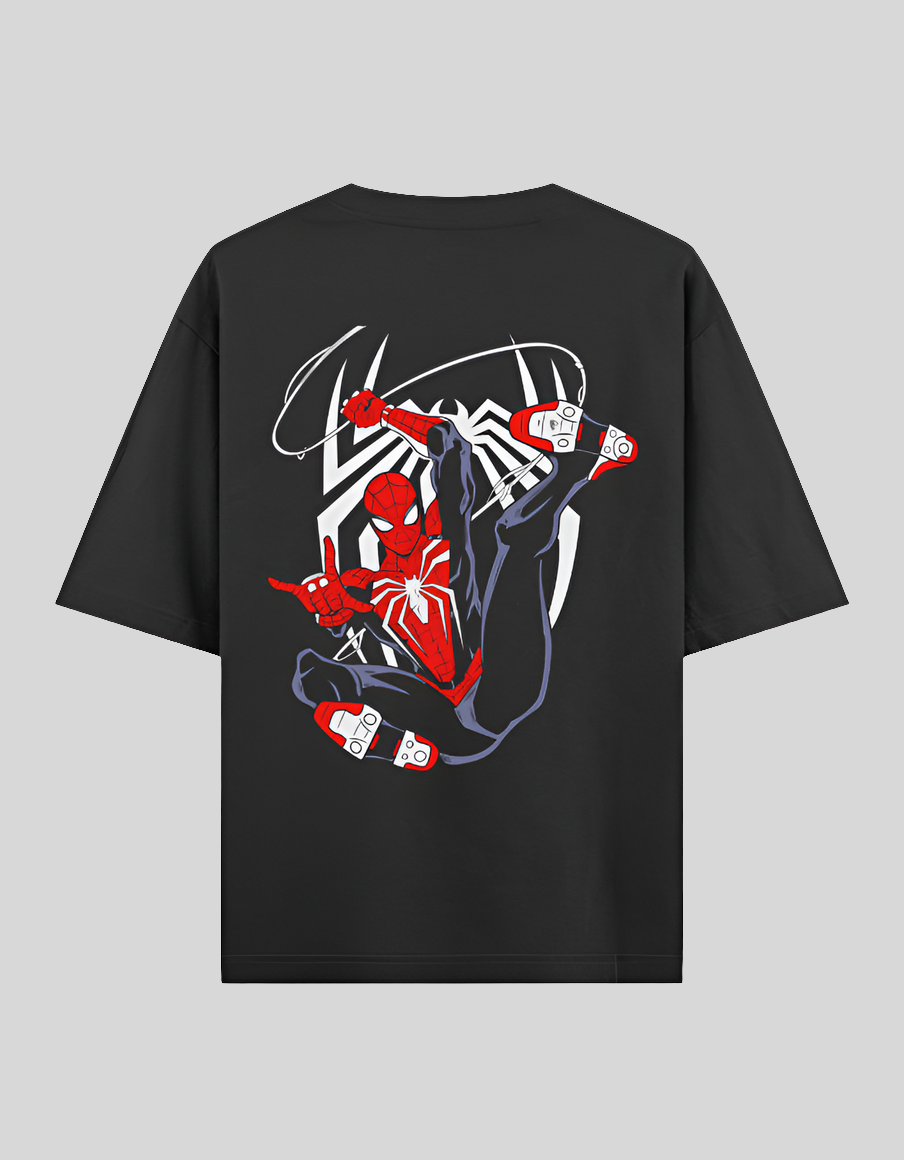 Men’s Oversized Classic Spider-Man T-Shirt Black