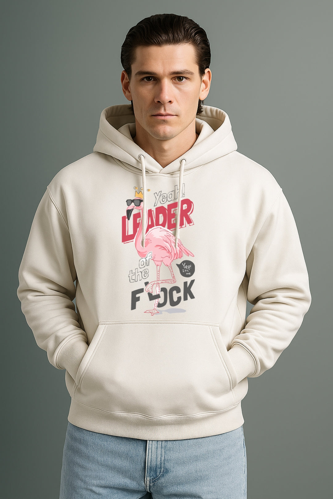 Oversized “Leader Flock” Hoodie – Street Rebellion Edition White