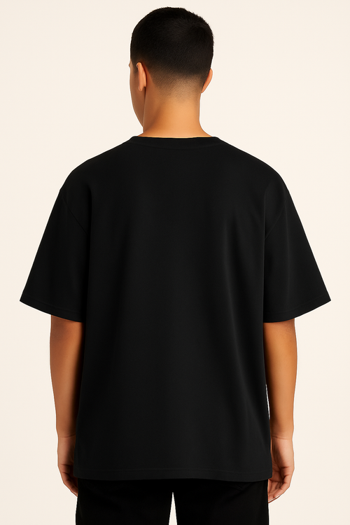 "REALISTIC Statue Graphic Oversized Tee – Artistic Streetwear Style" Black