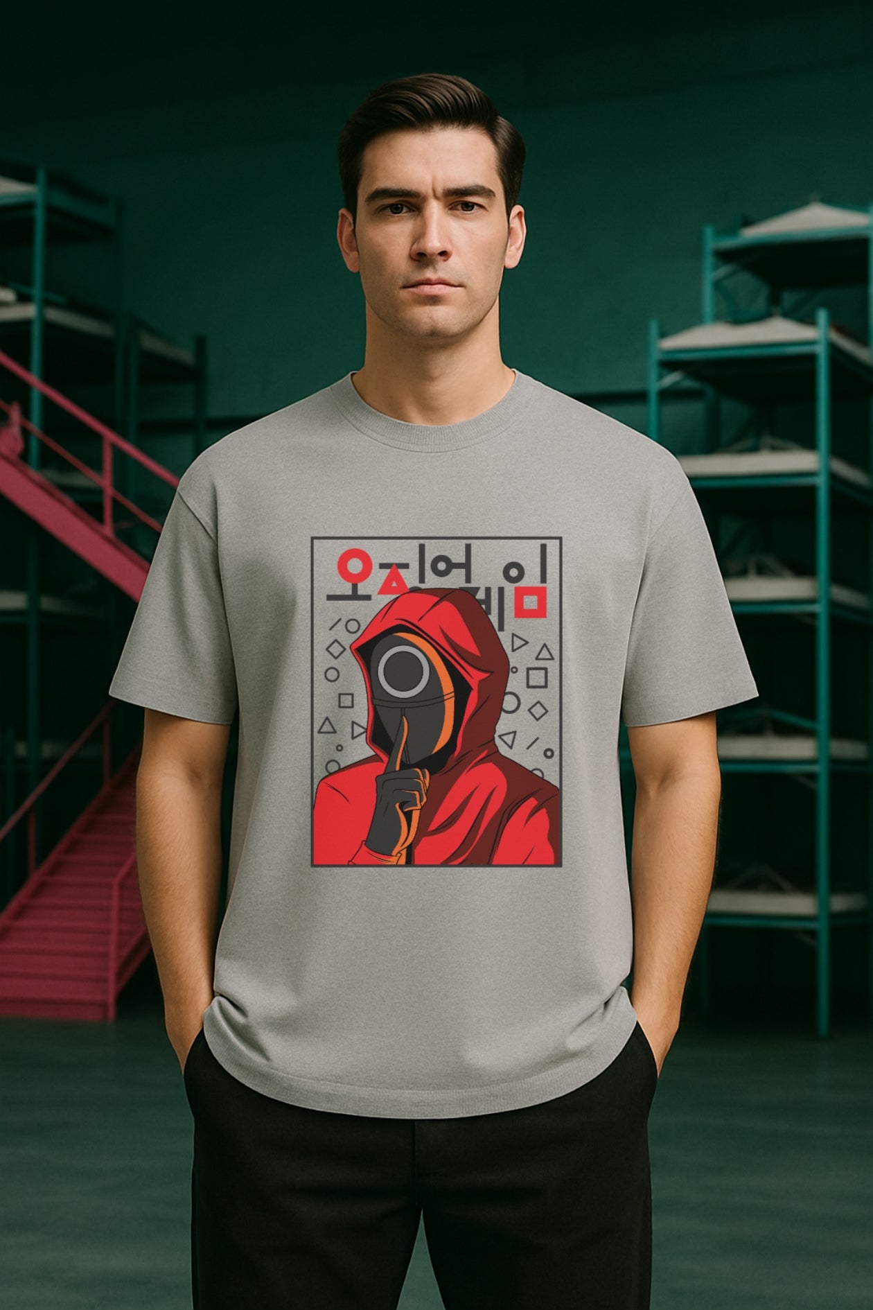 Squid Soldier Oversized Classic T-Shirt Grey