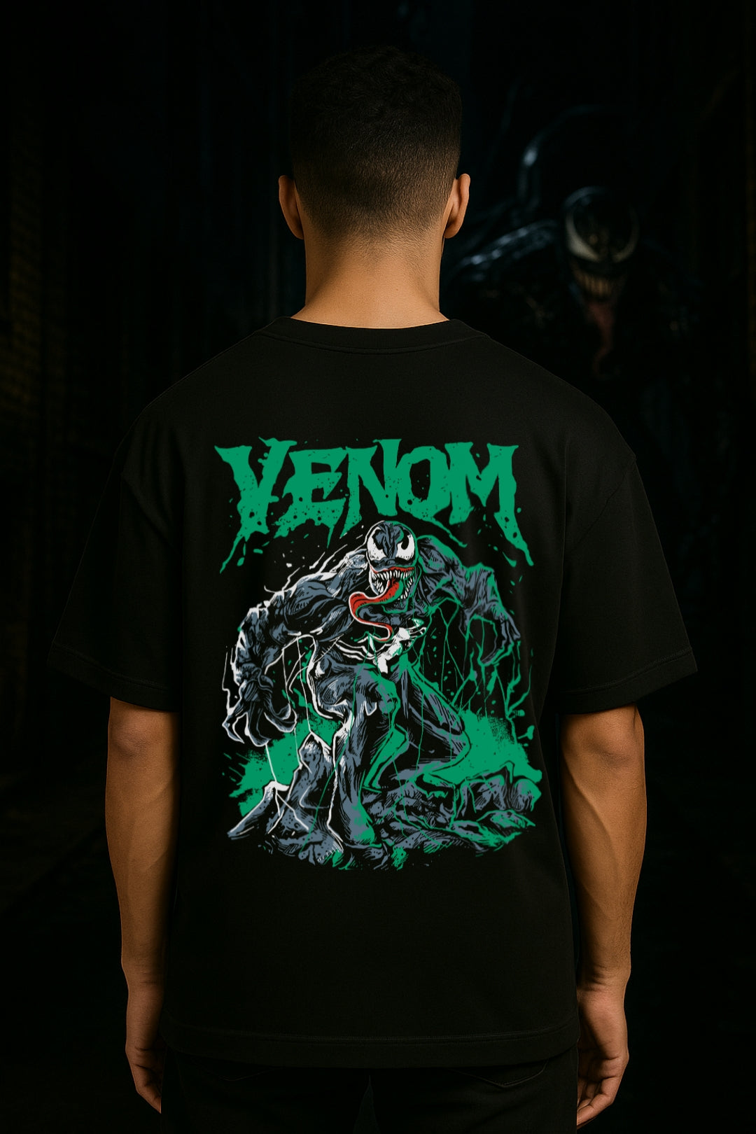 “Venom’s Wrath” Classic Oversized Graphic Tee black