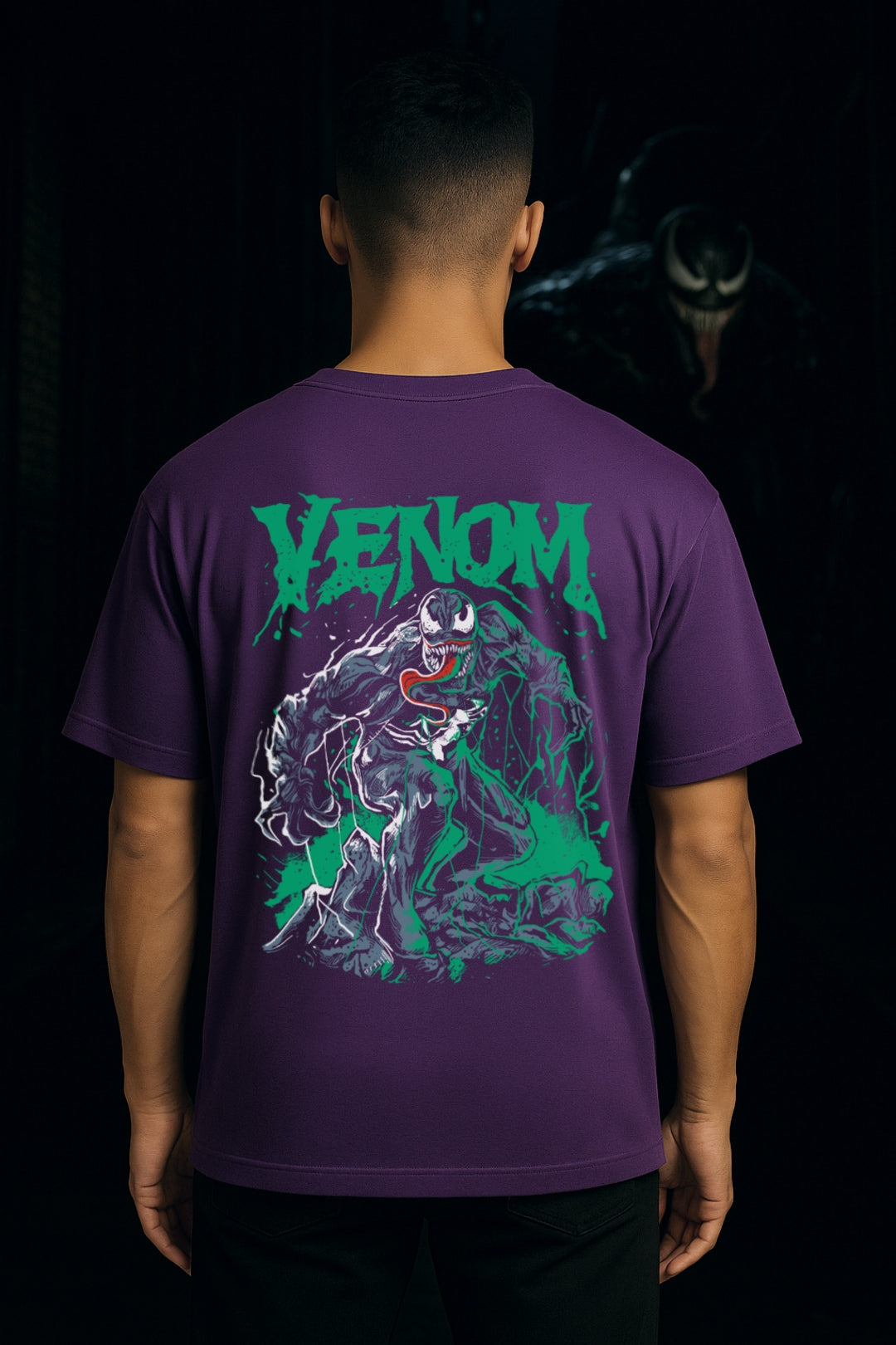 “Venom’s Wrath” Classic Oversized Graphic Tee purple