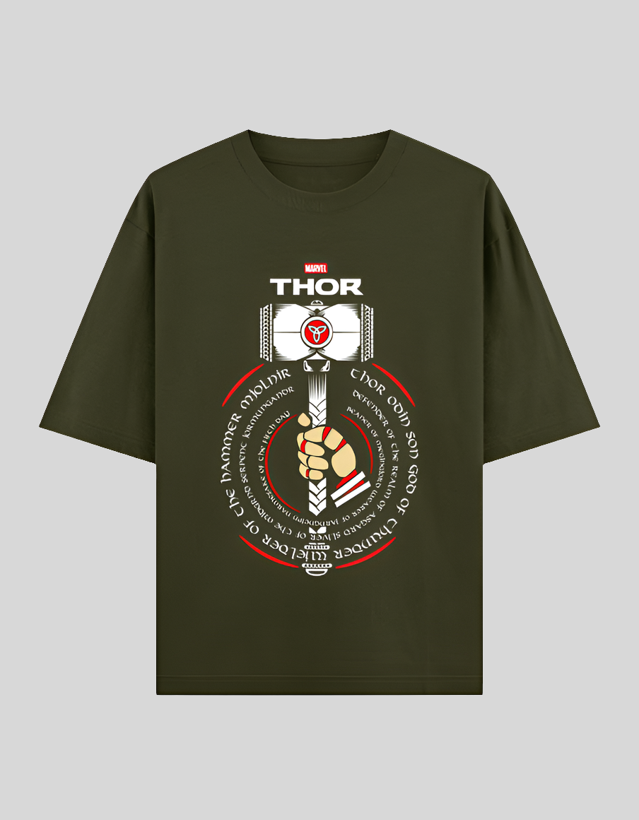 Hammer Time |Thor |Oversized Classic T-Shirt Olive green