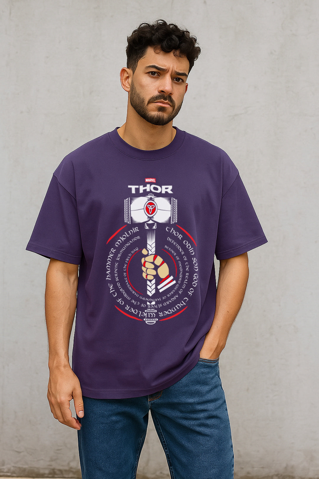 Hammer Time |Thor |Oversized Classic T-Shirt Purple